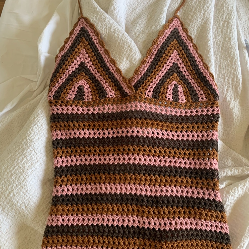 Striped Crochet Women Dress